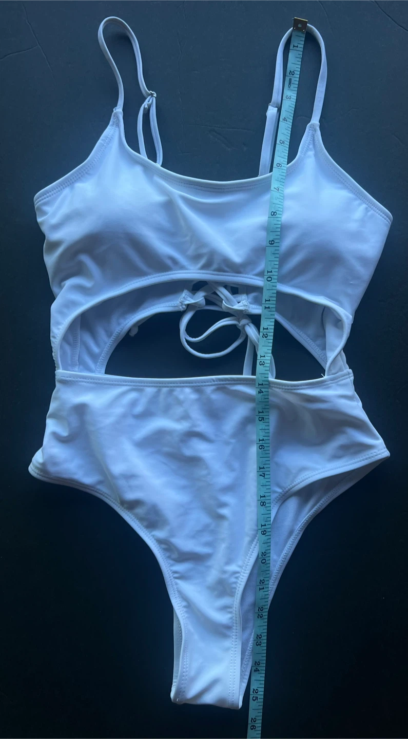 One-Piece Swimsuit with Lace-Up Back - photo 4
