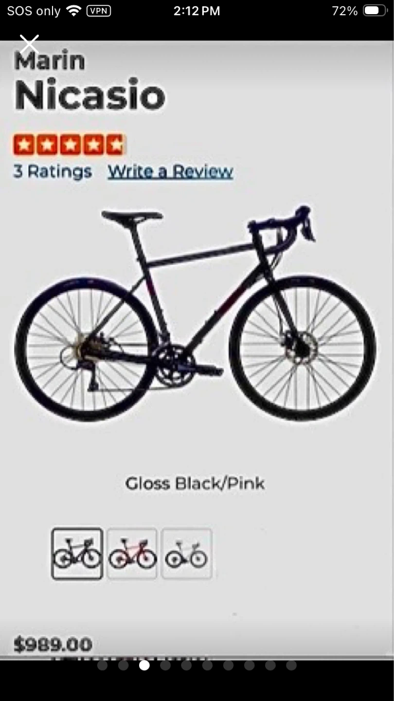 Marin Nicasio Road Bike - Gloss Black/Pink - photo 2