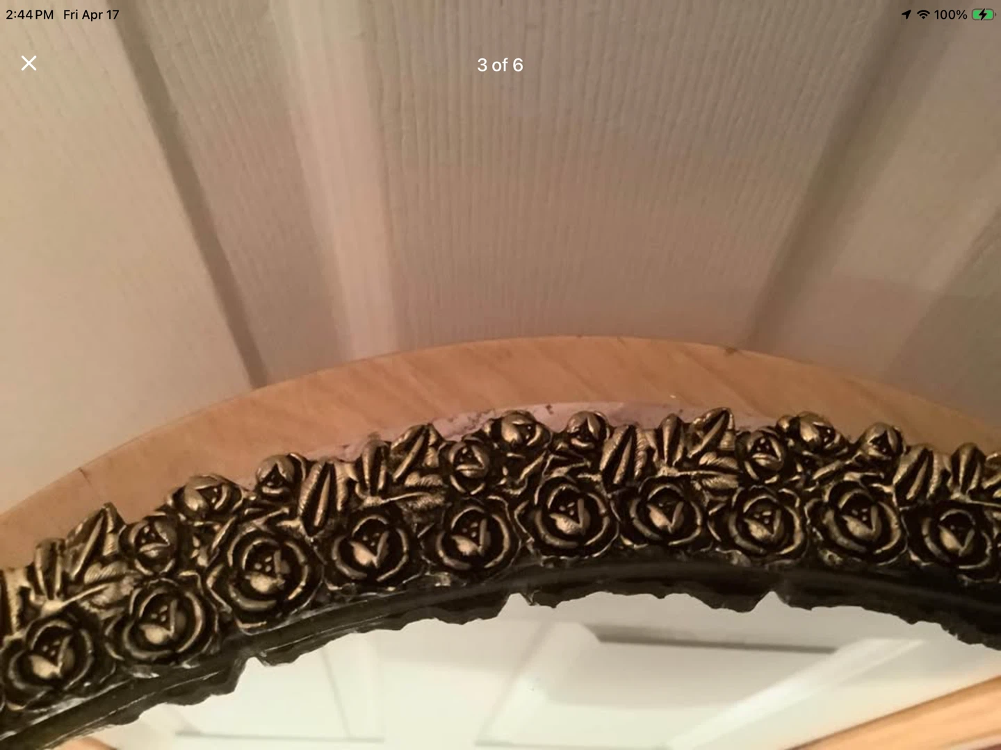 Vtg Four Footed Brass Oval Vanity Dresser Mirror 🐞 - photo 3