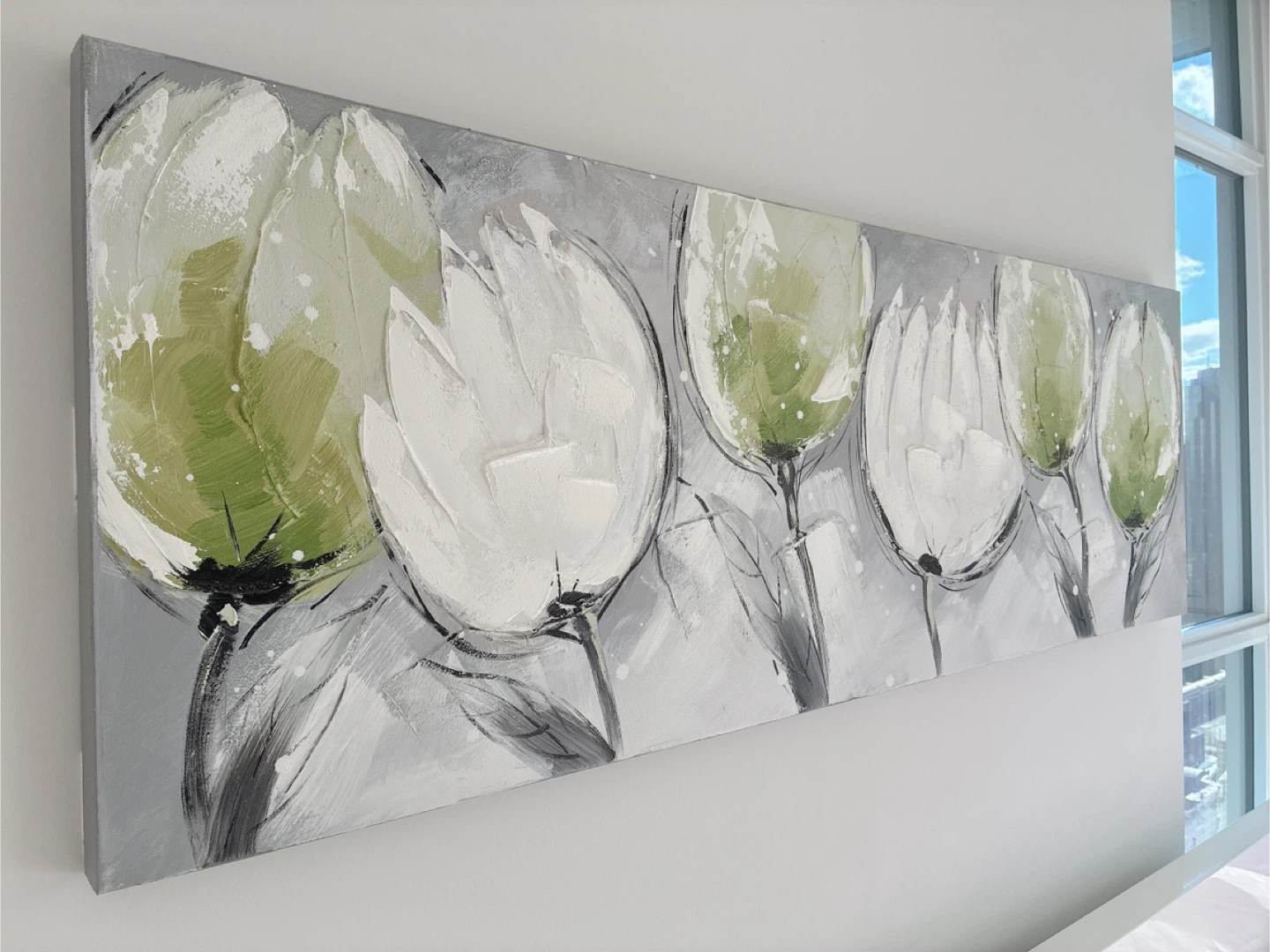 Canvas Wall Art Print Abstract Floral Painting - photo 3