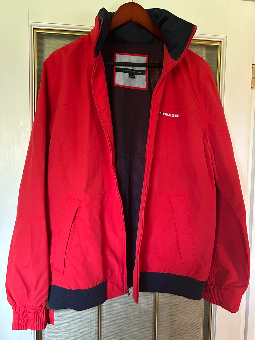 Tommy Hilfiger Men's Red Bomber Jacket Size Medium