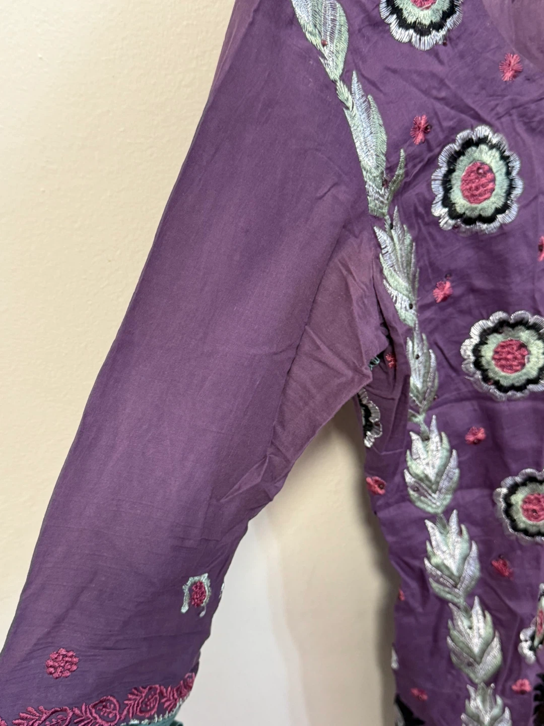 Purple Embroidered Kurti - photo 5