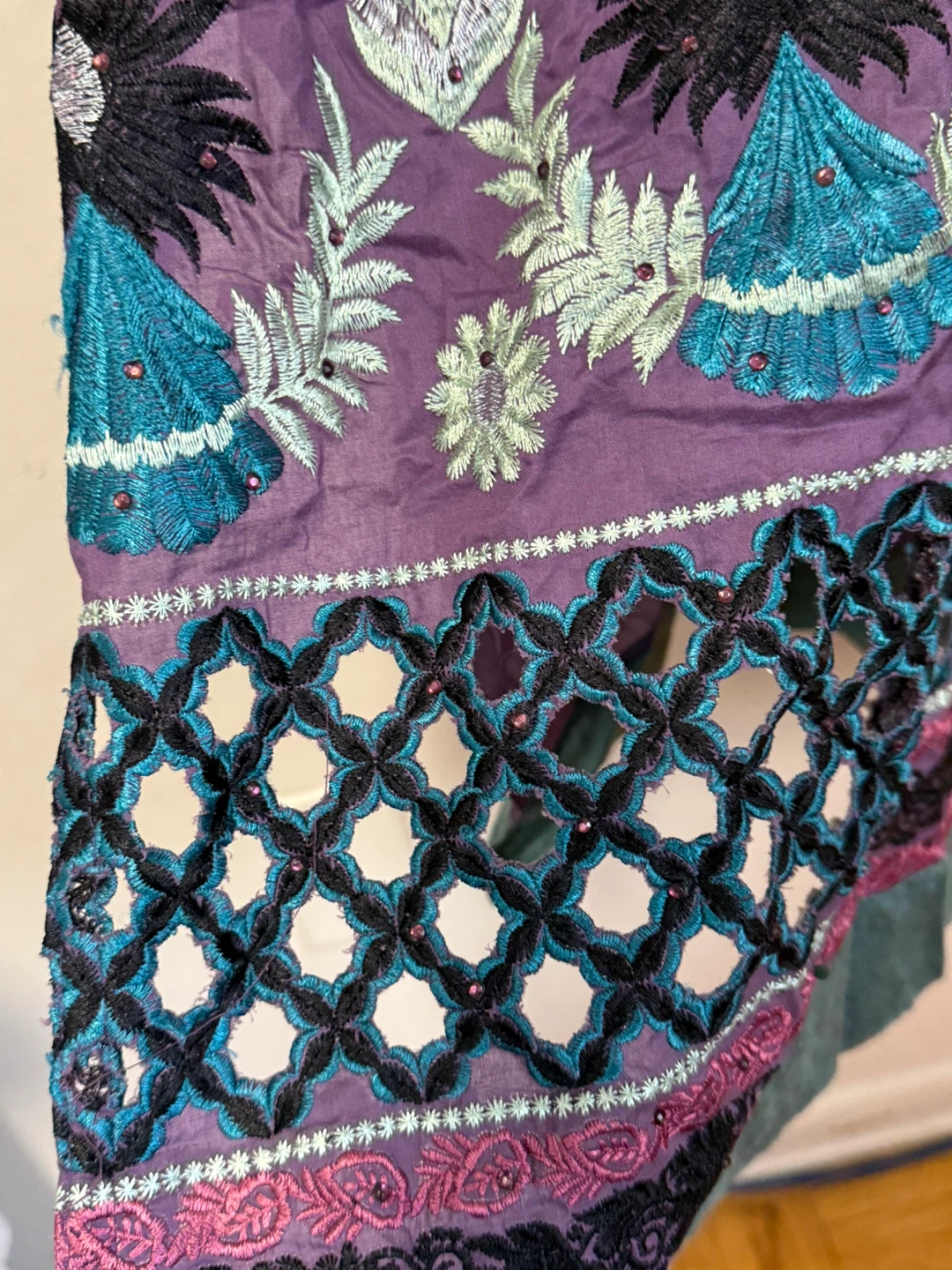 Purple Embroidered Kurti - photo 3