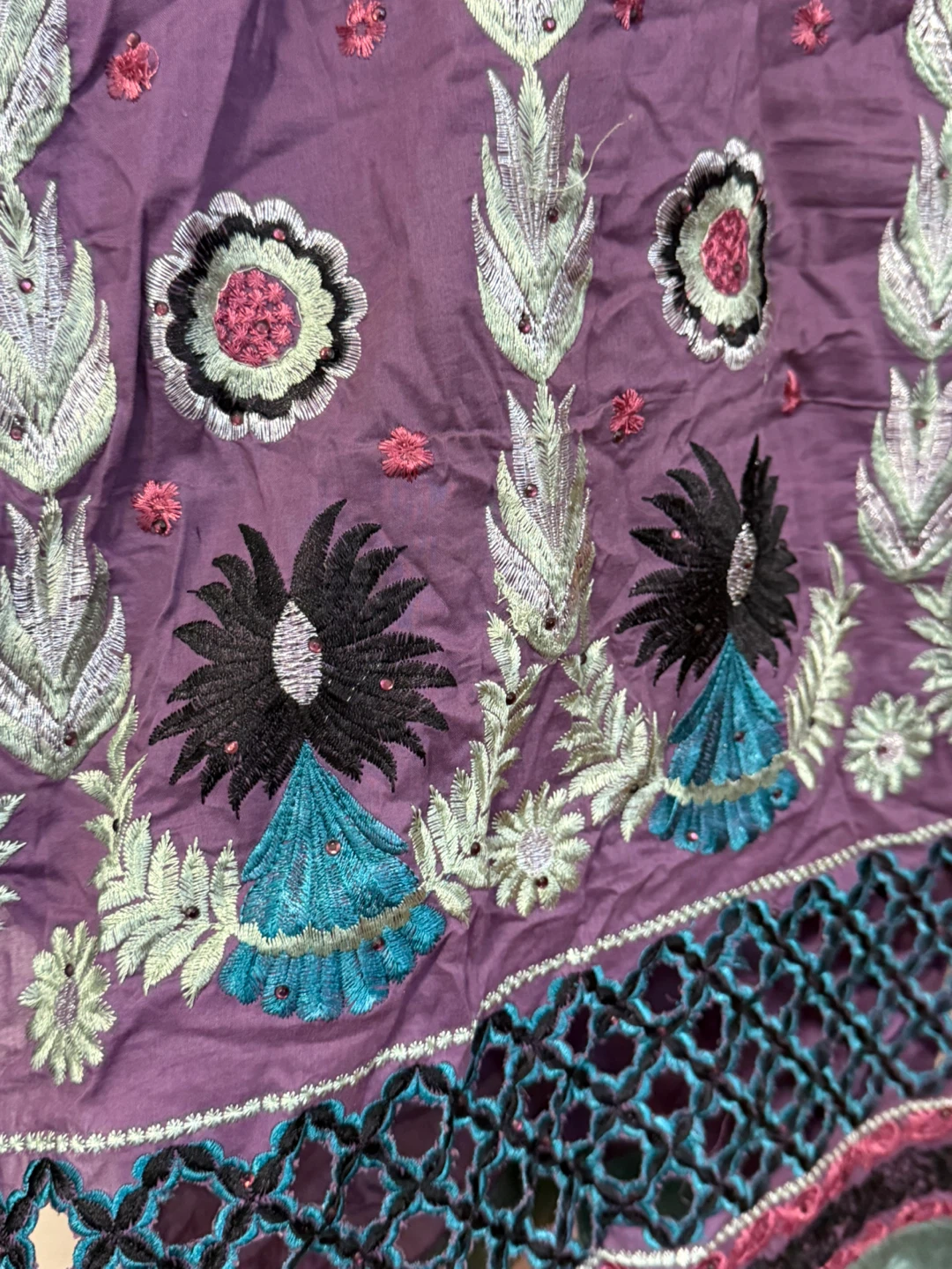Purple Embroidered Kurti - photo 2