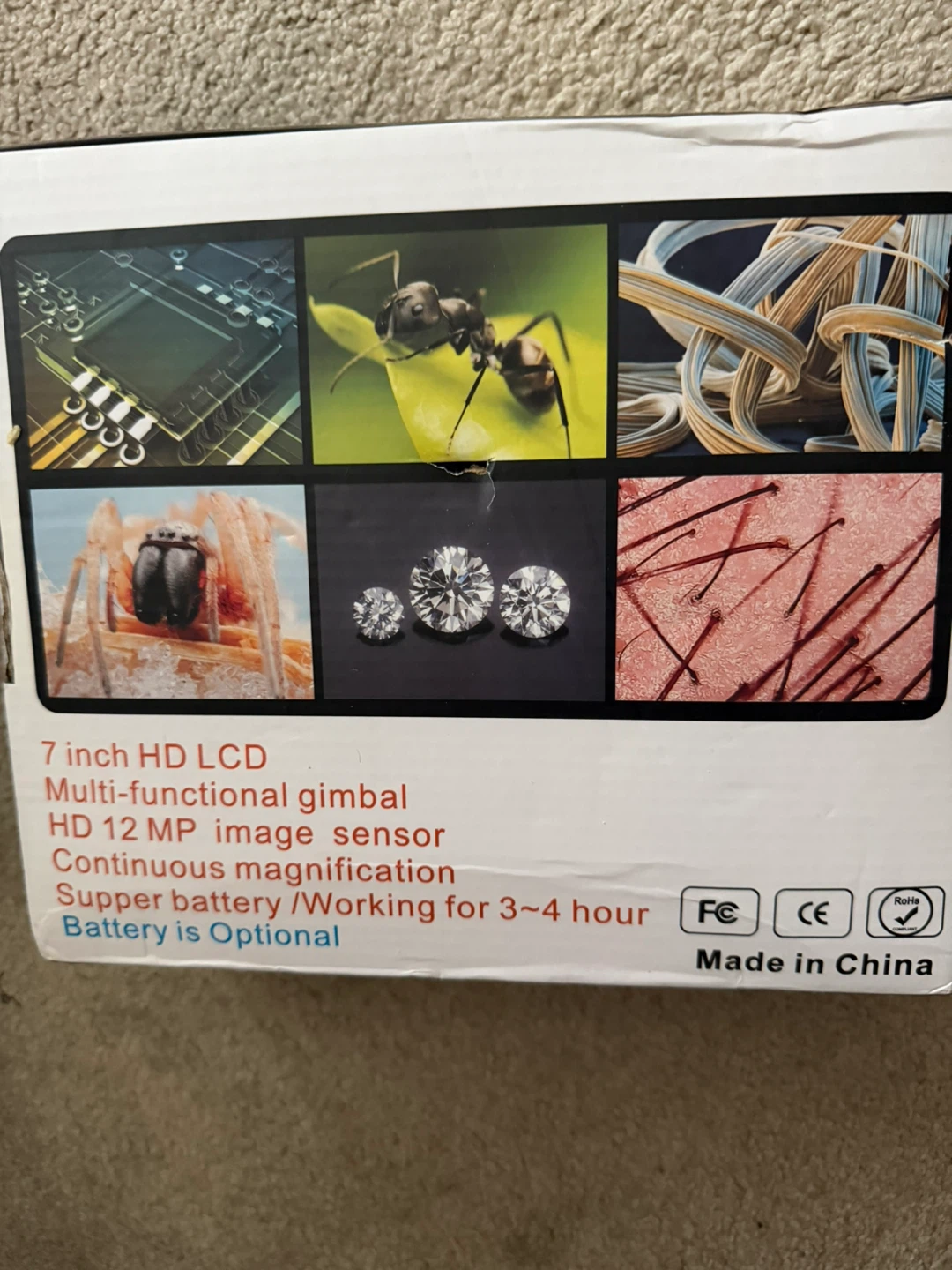 Portable LCD Digital Microscope 1-1200X 7 inch LCD - photo 2