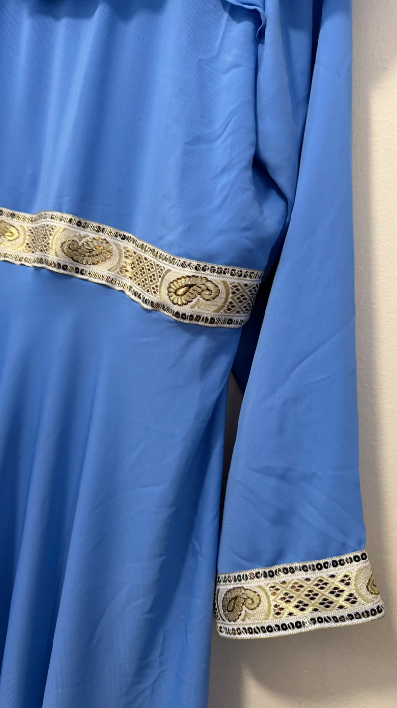 Blue Ruffle Neck Maxi Dress - photo 4