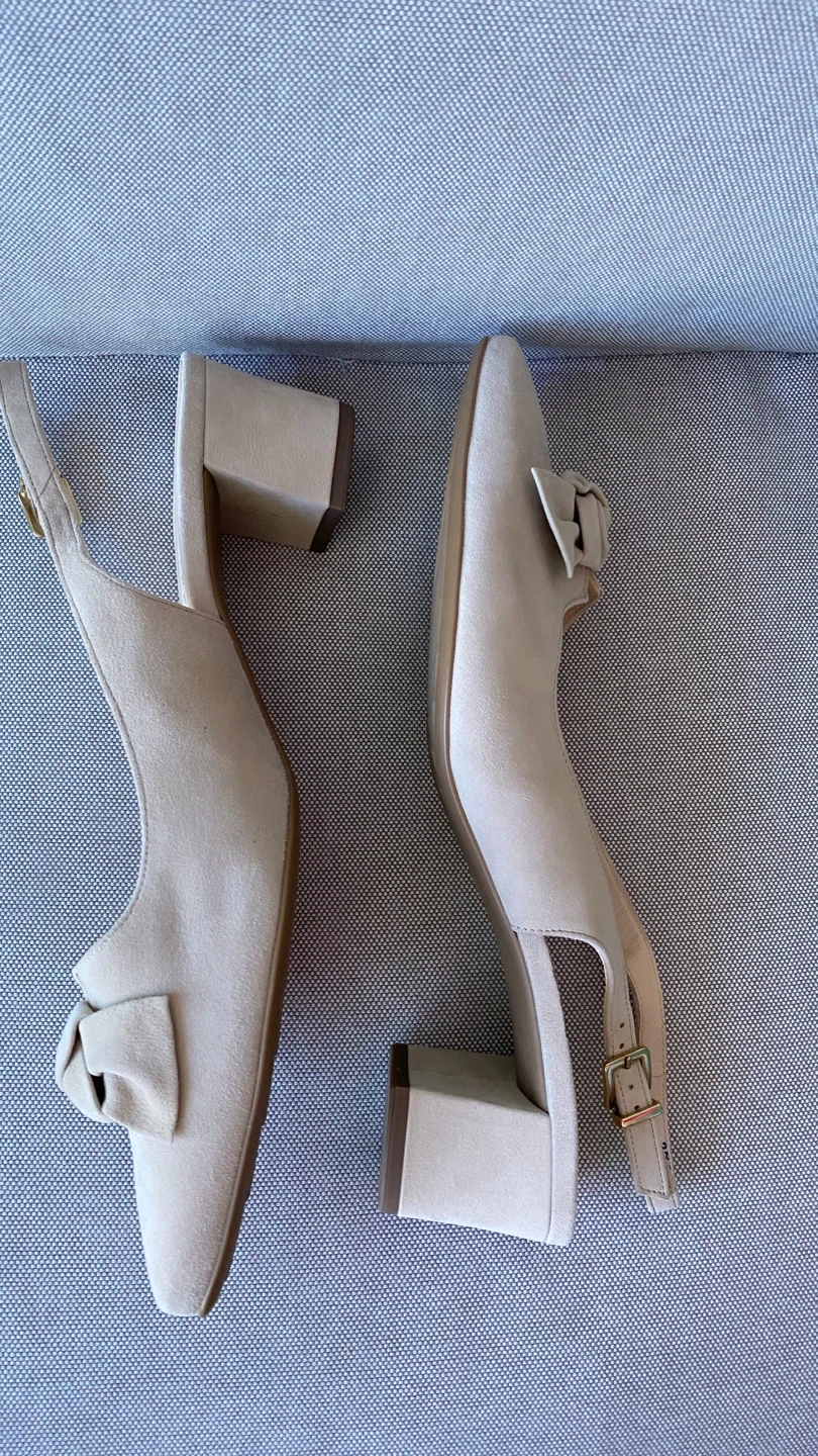 Peter Kaiser Women's Beige Suede Bow Slingback Heels - photo 2
