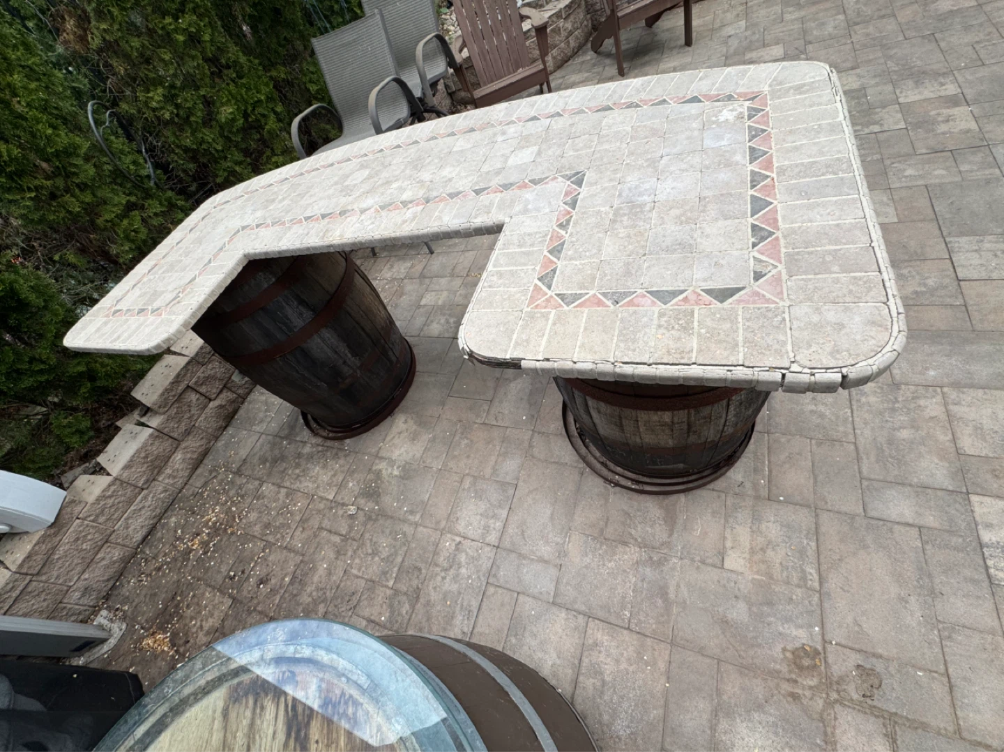Barrel Bar with Tiled Countertop - photo 4