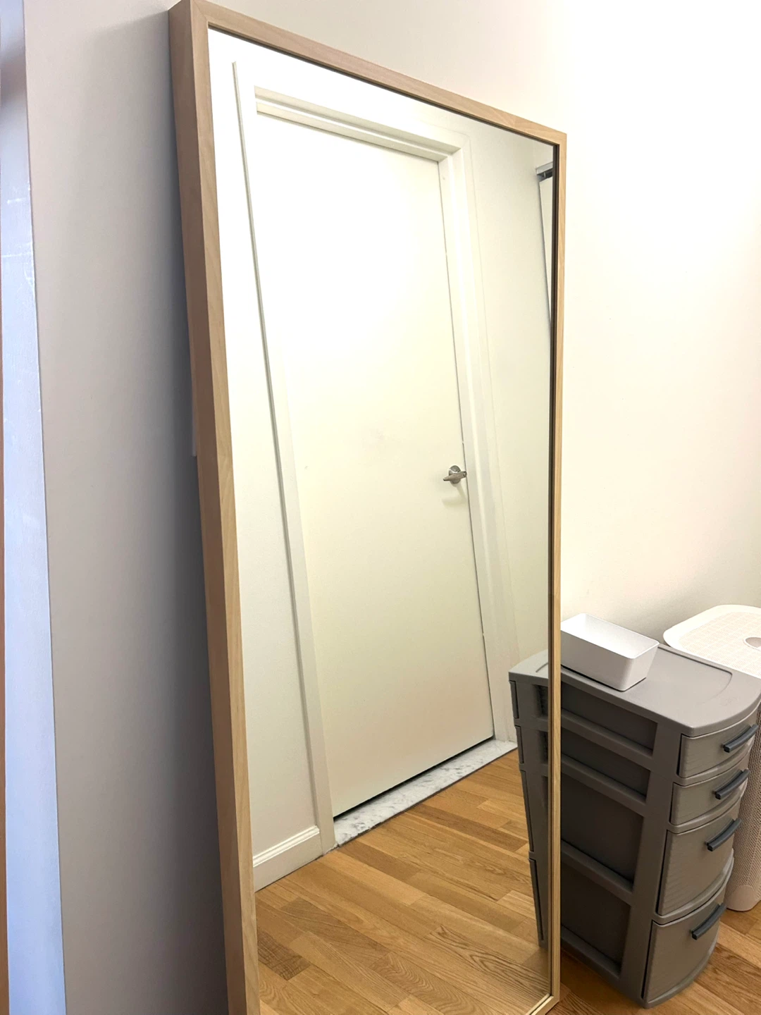 Wood framed full length mirror