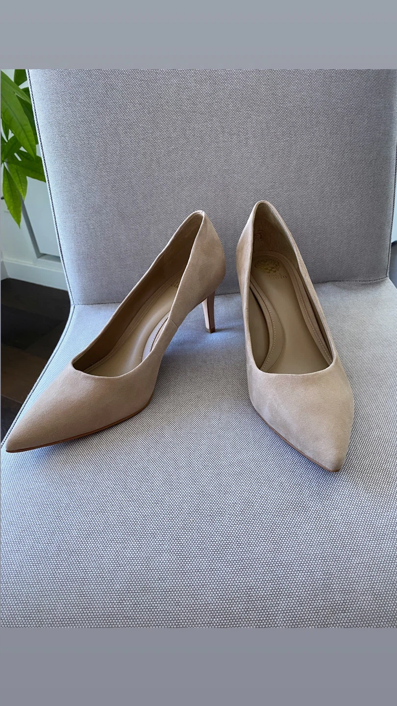Vince Camuto Suede Pointed Toe Heels - Tan - photo 2