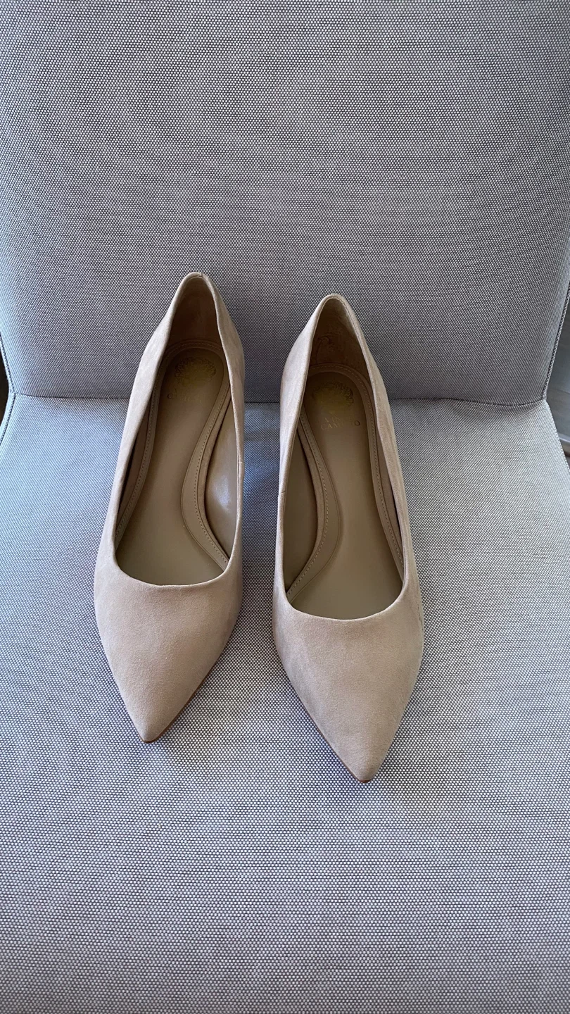 Vince Camuto Suede Pointed Toe Heels - Tan