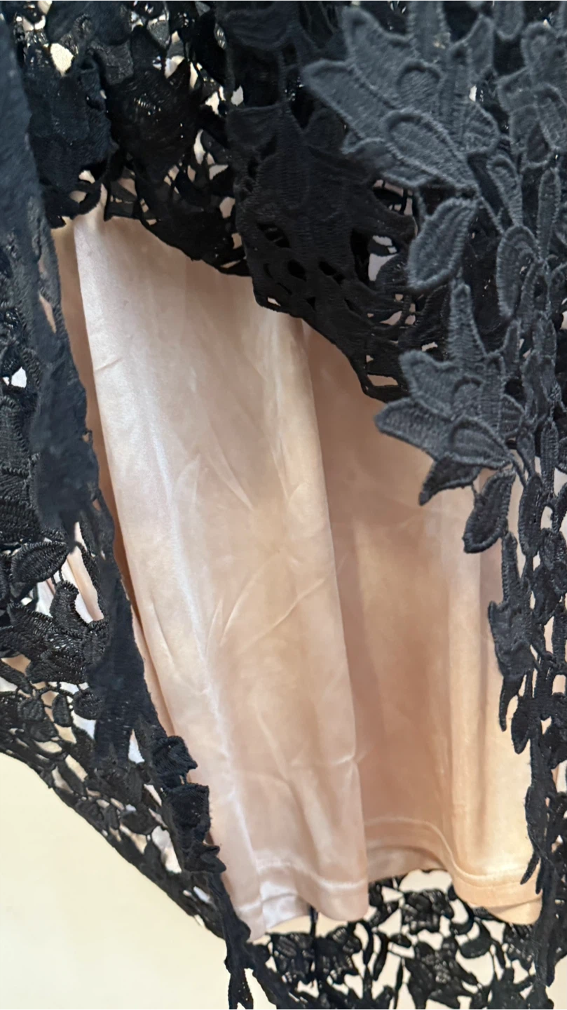 Black Lace Dress with Nude Lining - photo 3