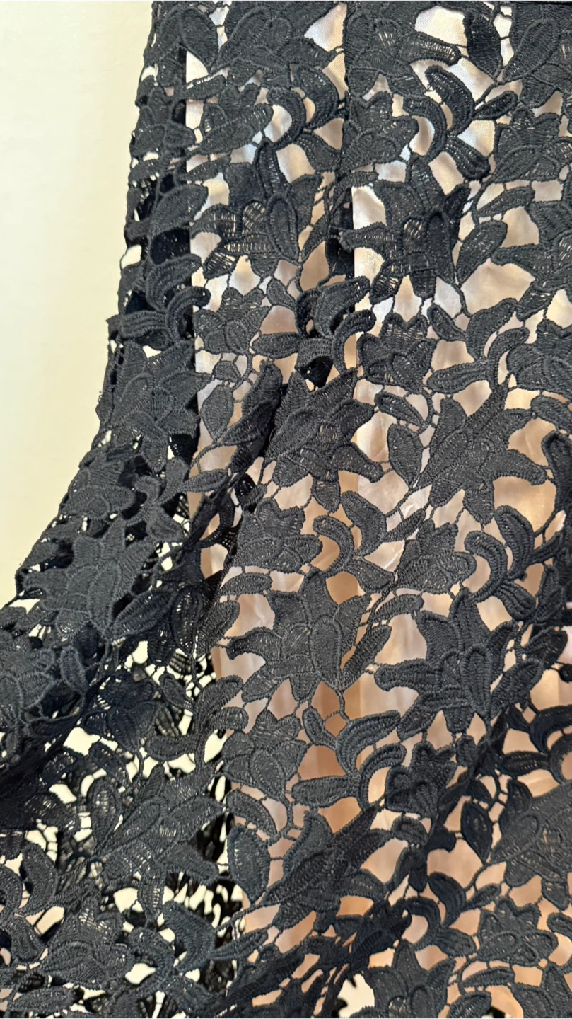 Black Lace Dress with Nude Lining - photo 5