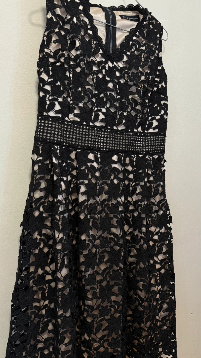 Black Lace Dress with Nude Lining - photo 2