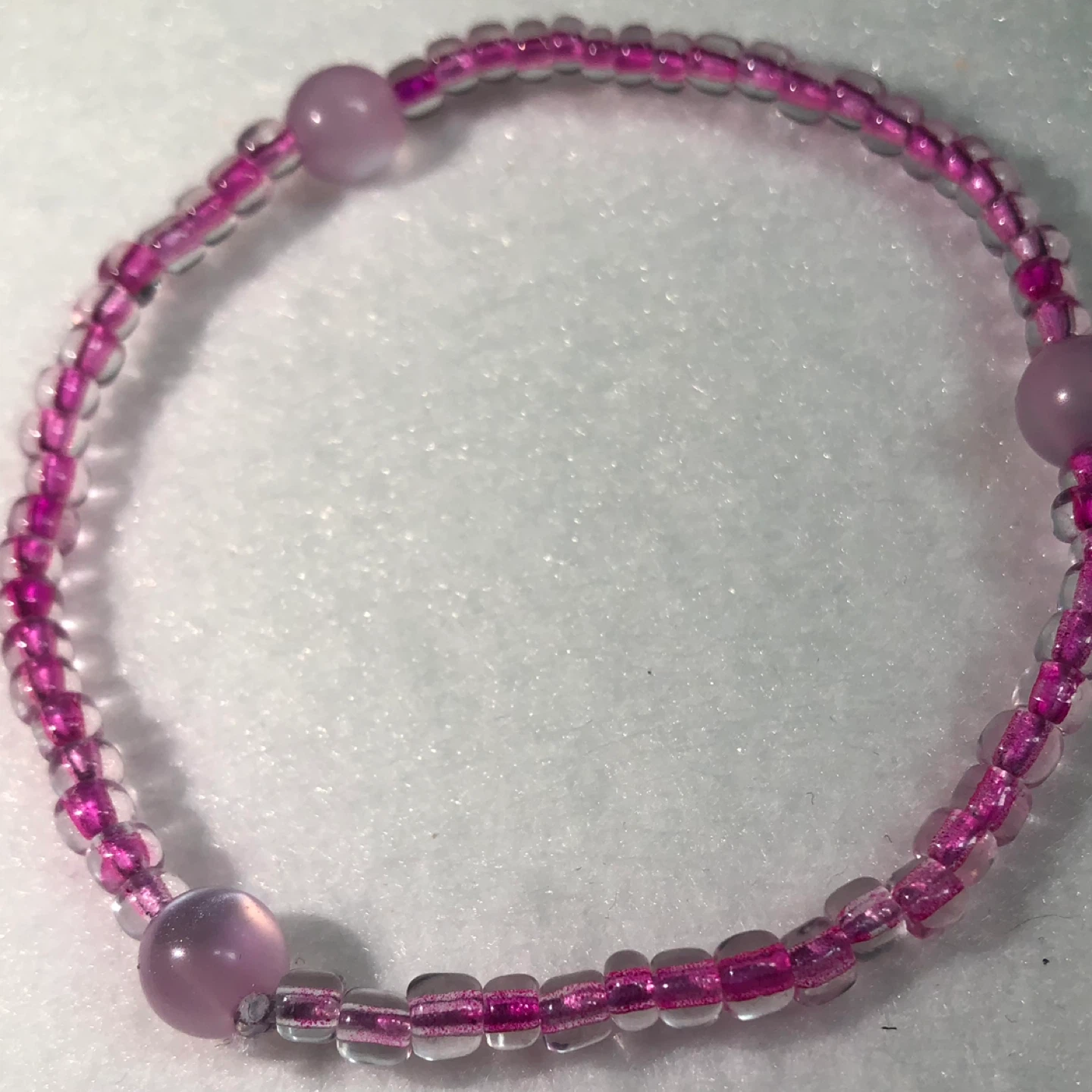 Pink and Clear Beaded Bracelet - photo 2