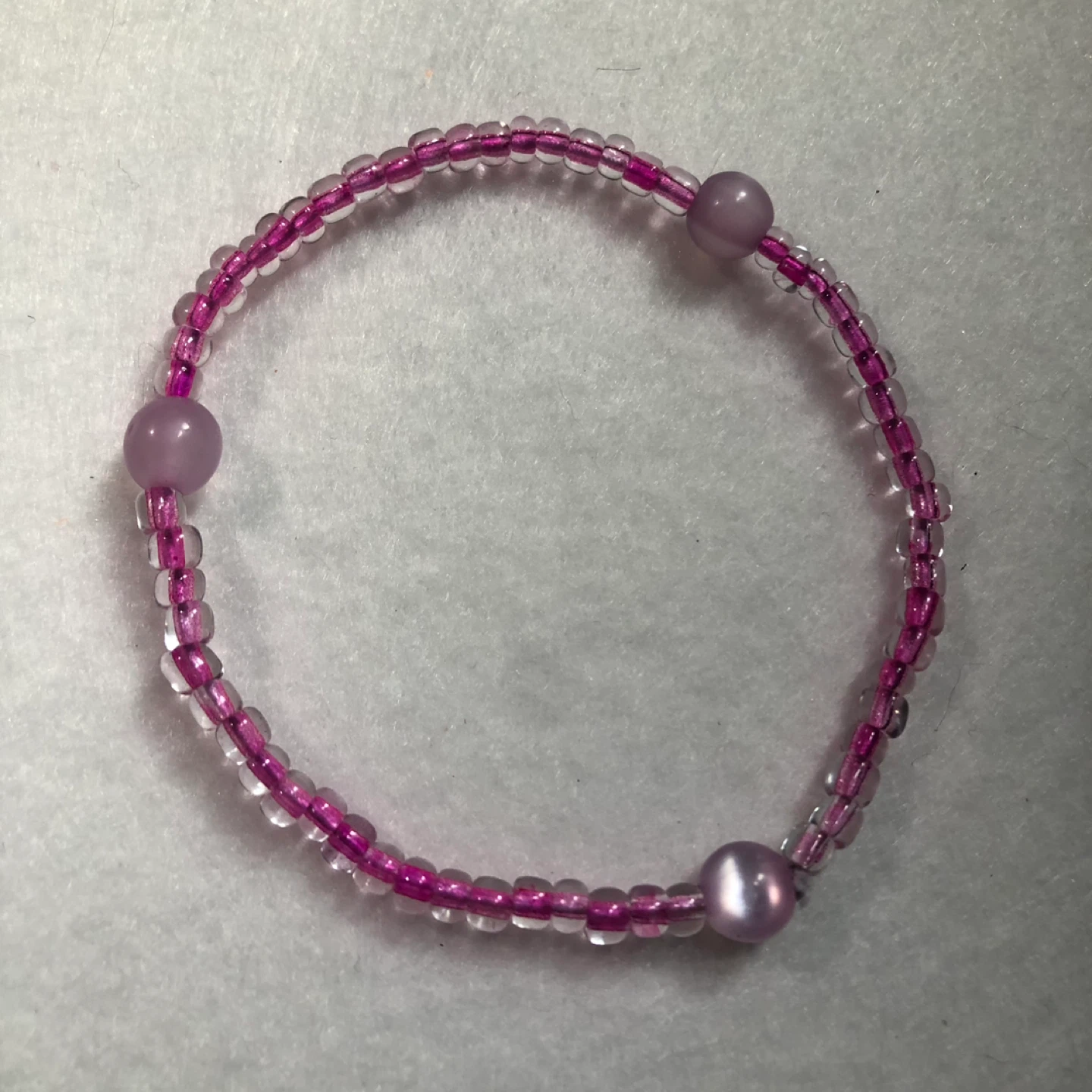 Pink and Clear Beaded Bracelet - photo 3