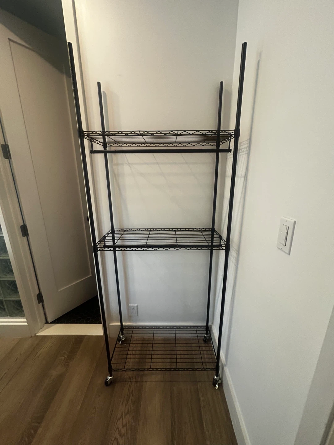 Industrial-Style Rolling Utility Rack - Like New