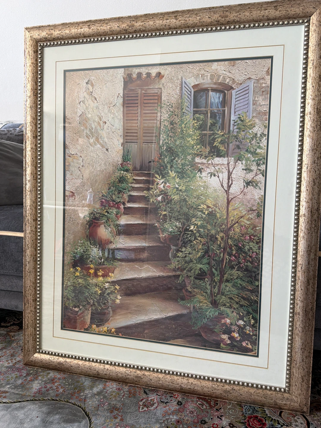 Framed "Mediterranean Staircase" Print by Duval - photo 3