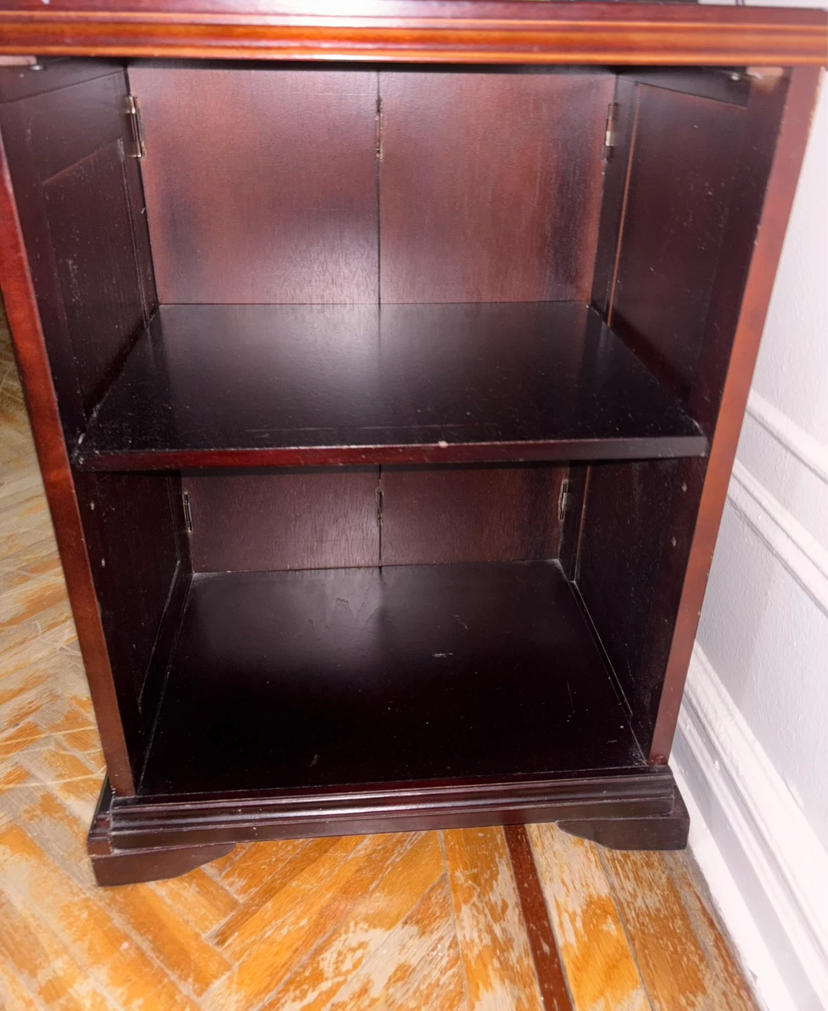 Dark Wood TV Stand with Glass Door Cabinet - photo 5