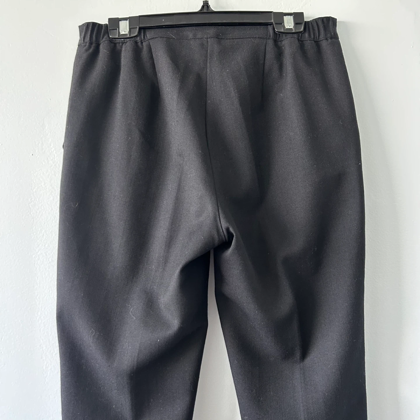 Black wool-blend mid rise straight leg trousers 2 - photo 4