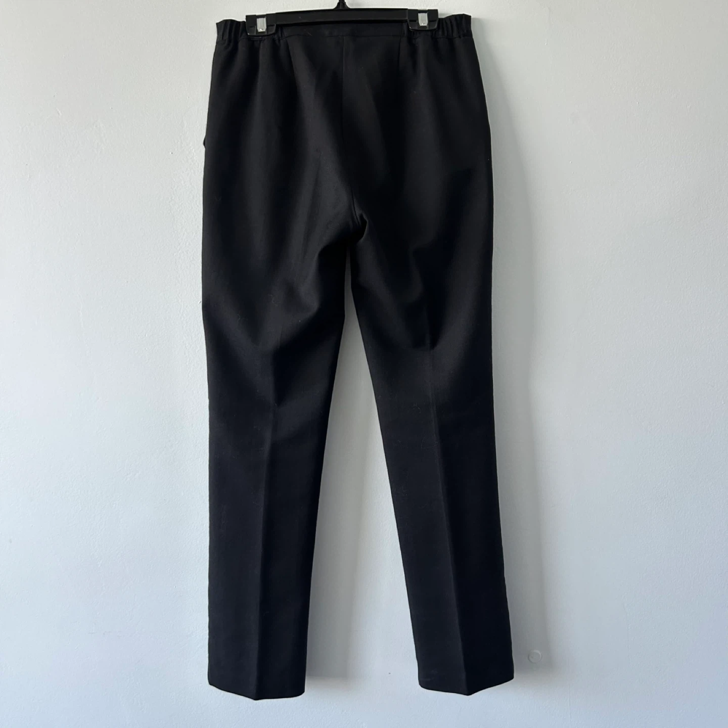 Black wool-blend mid rise straight leg trousers 2 - photo 3