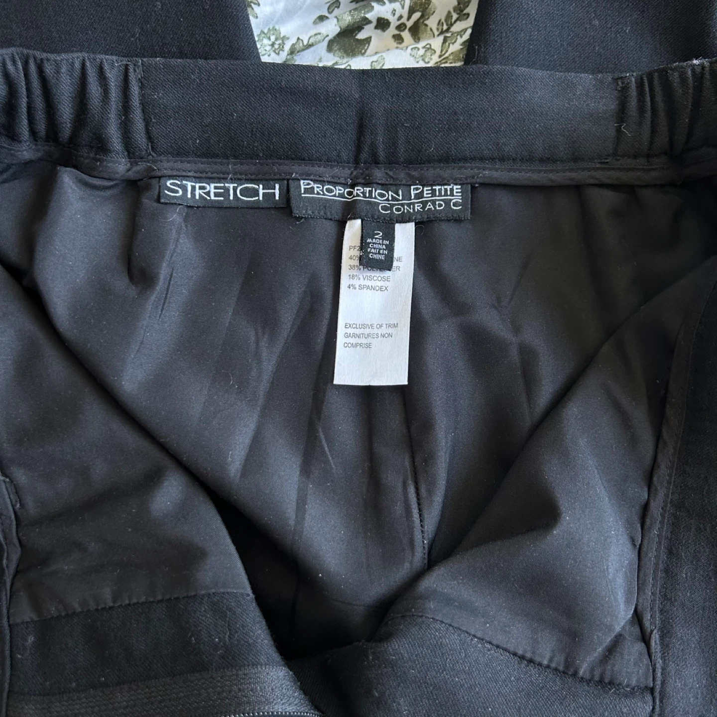 Black wool-blend mid rise straight leg trousers 2 - photo 5