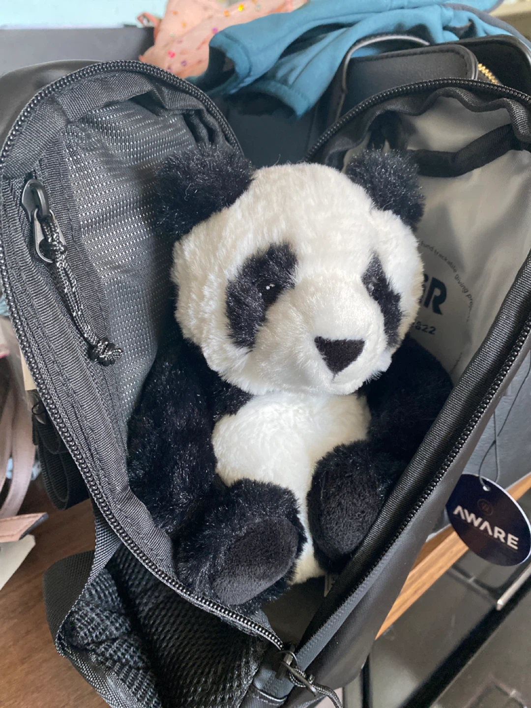 MiiR Black Sling Bag with teddy bear