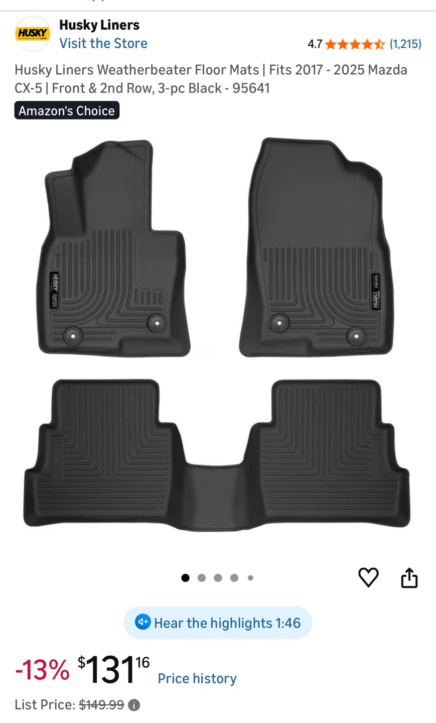 Mazda CX-5 Floor Mats 2017 - 2025 - photo 3
