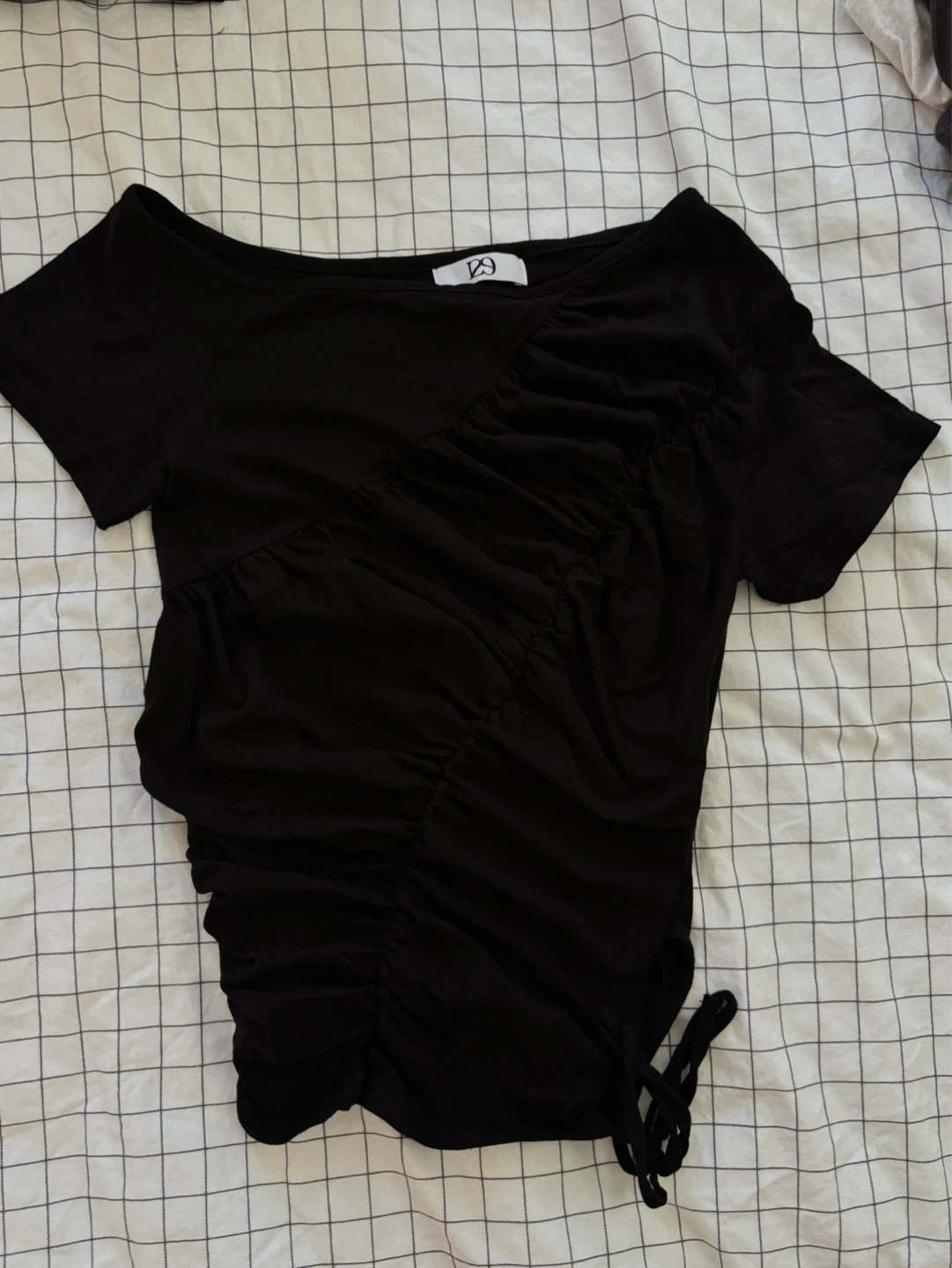 Musinsa Black Ruched T-Shirt - photo 2