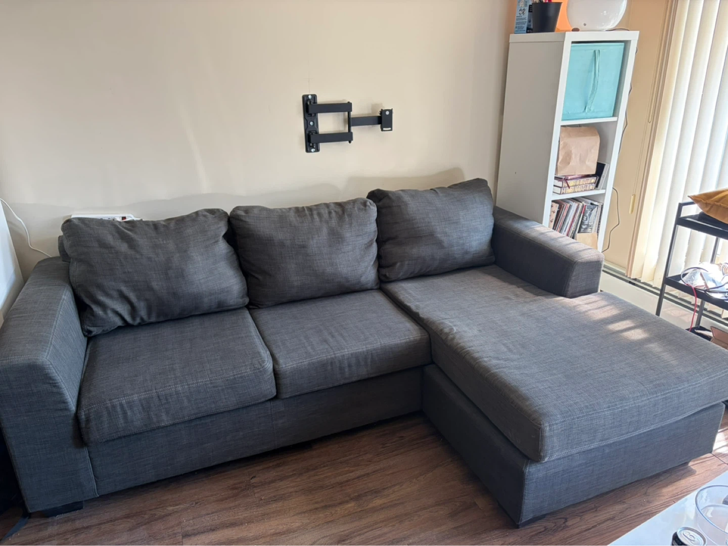 Dark Grey Sectional Sofa with L or R chaise - photo 3