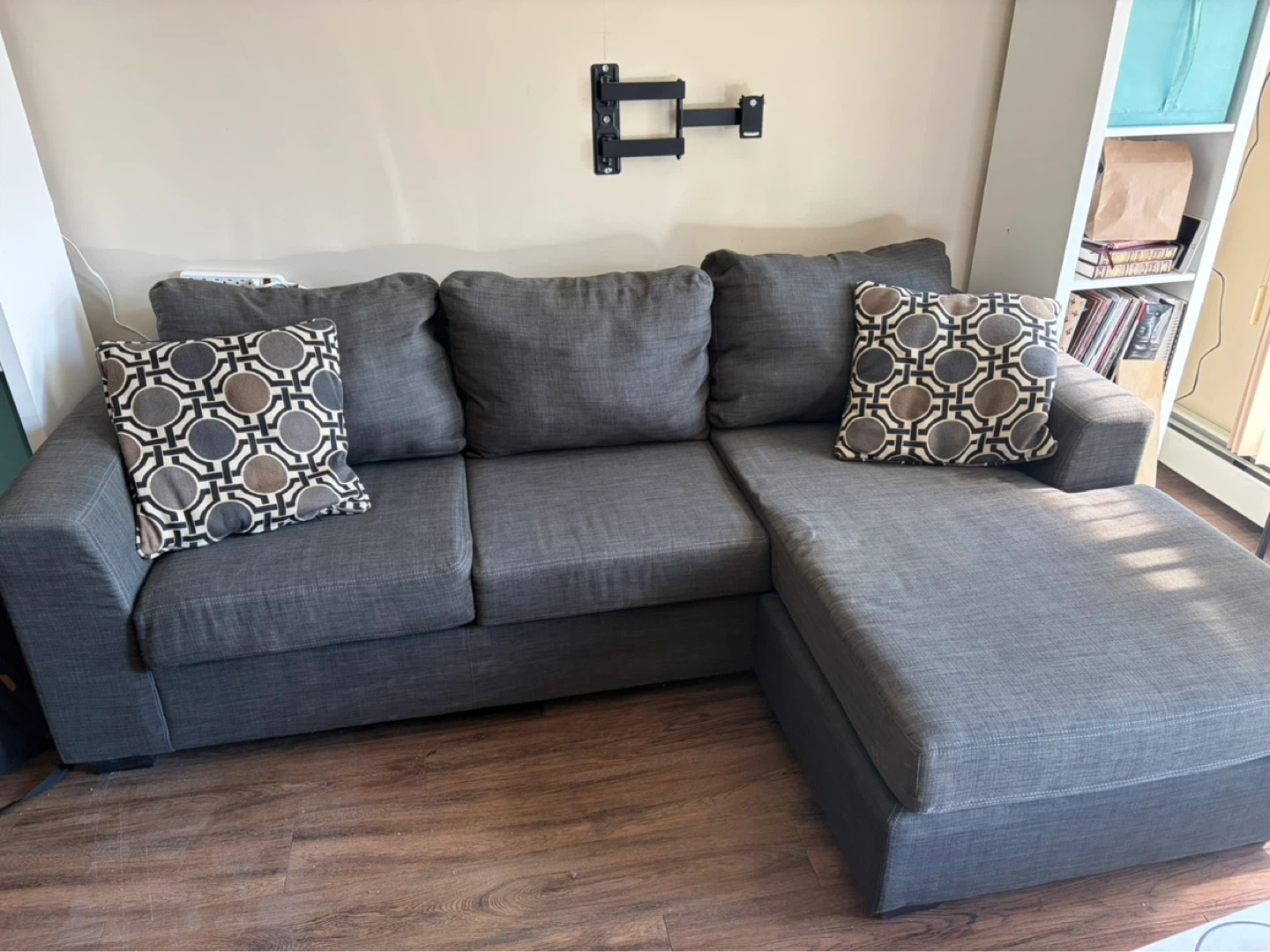 Dark Grey Sectional Sofa with L or R chaise