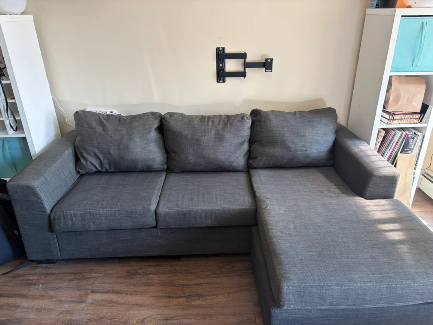 Dark Grey Sectional Sofa with L or R chaise - photo 2