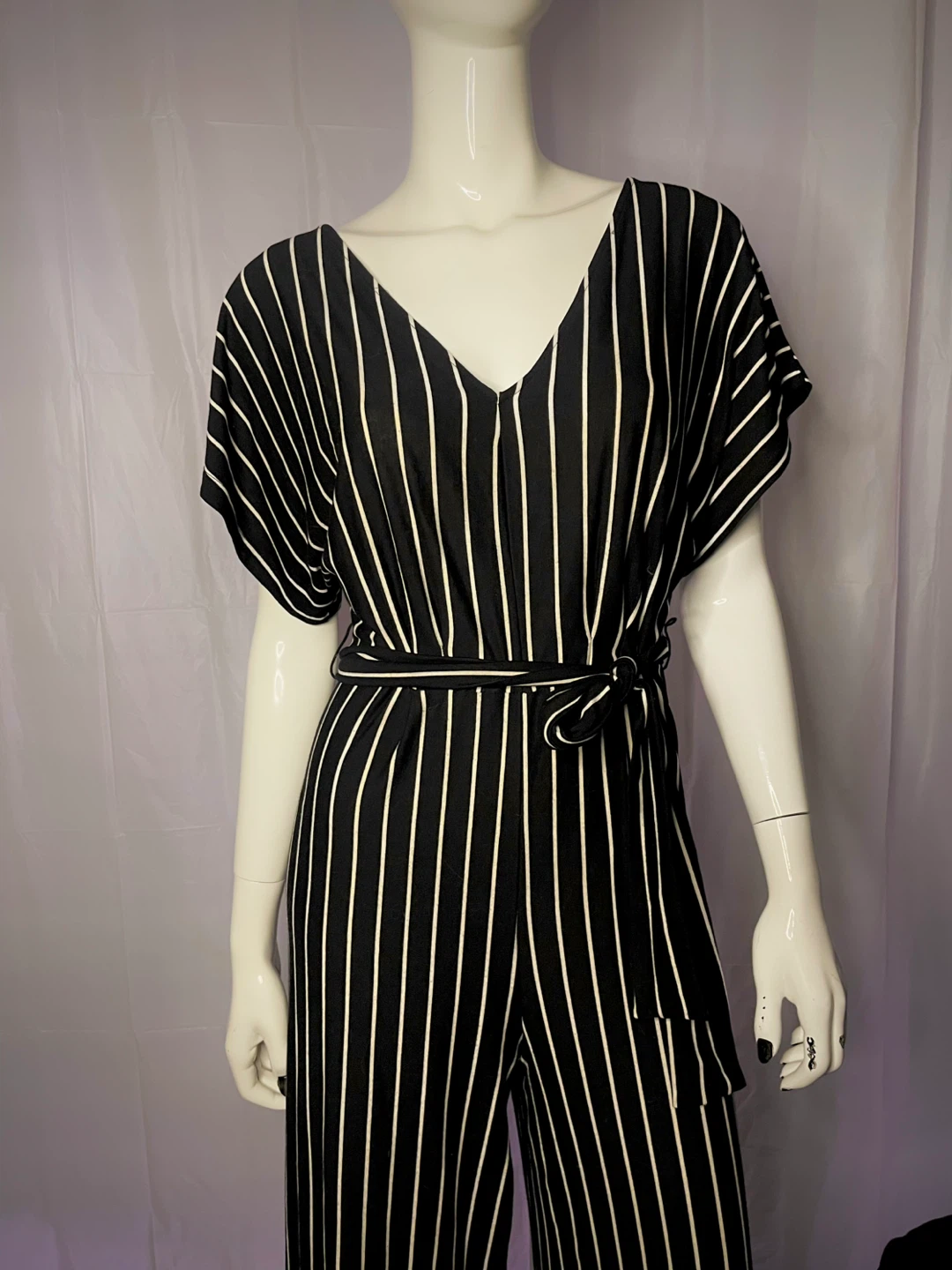 Black and White Striped Jumpsuit - photo 2