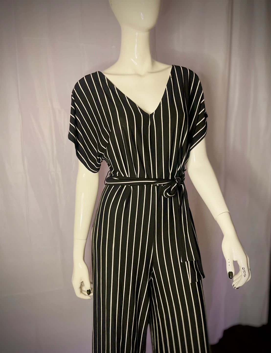 Black and White Striped Jumpsuit - photo 4