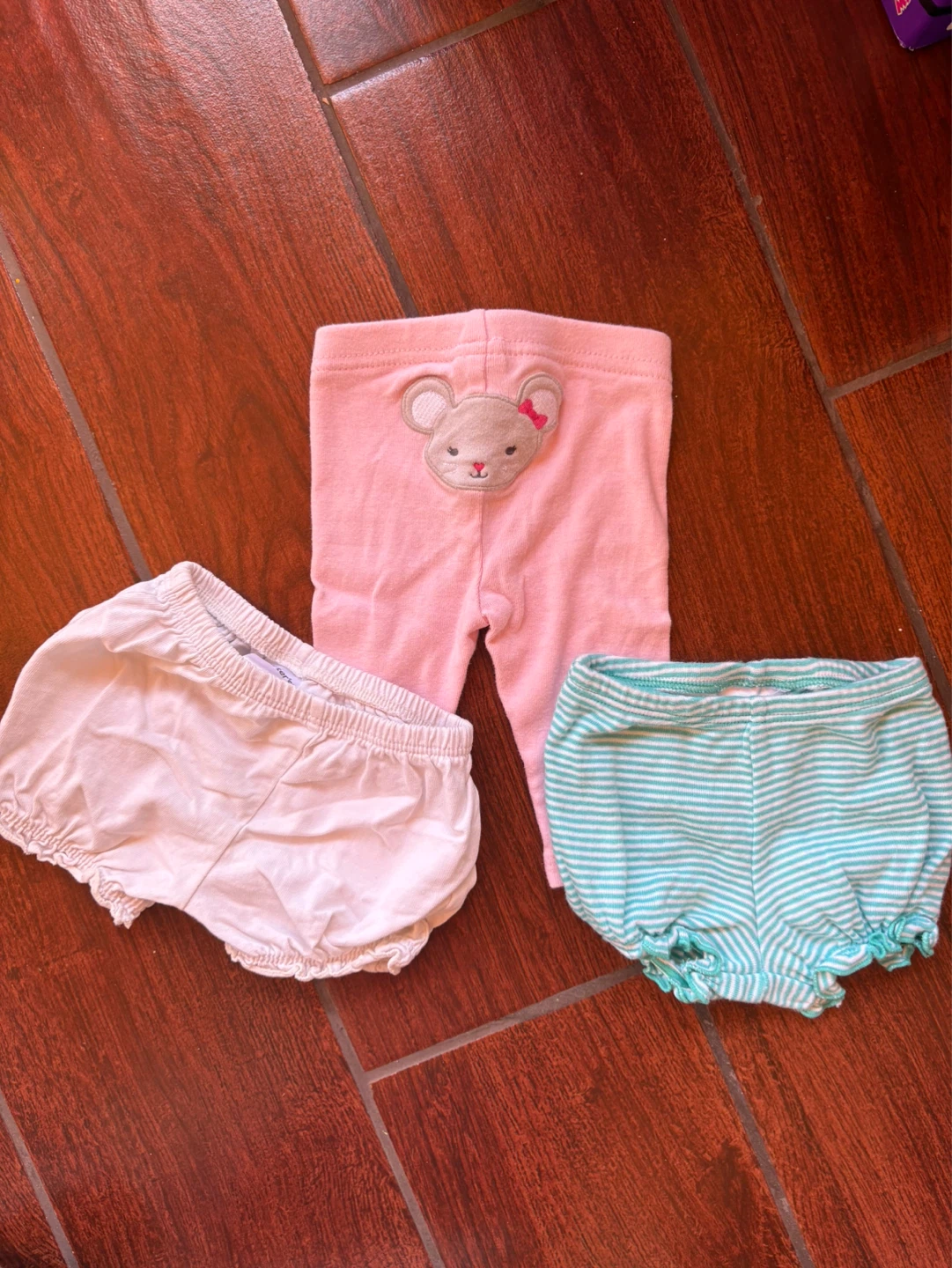 Newborn 100% Cotton Baby Pants and Bloomers - 3 Piece Set