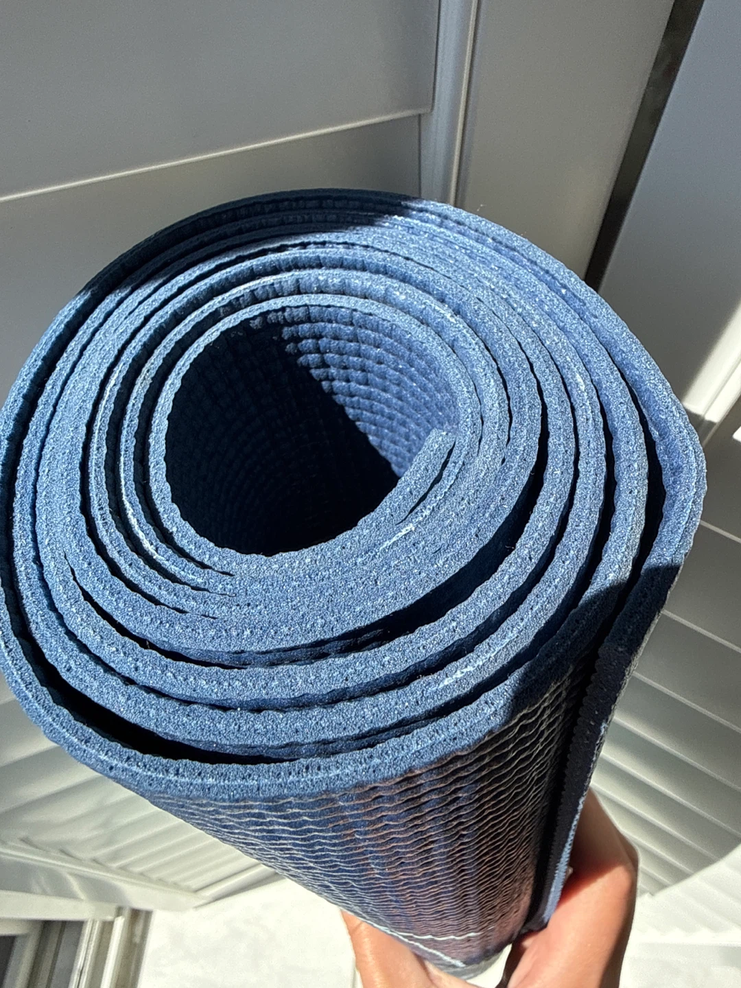 Blue Yoga Mat with Floral and Bird Design - photo 3