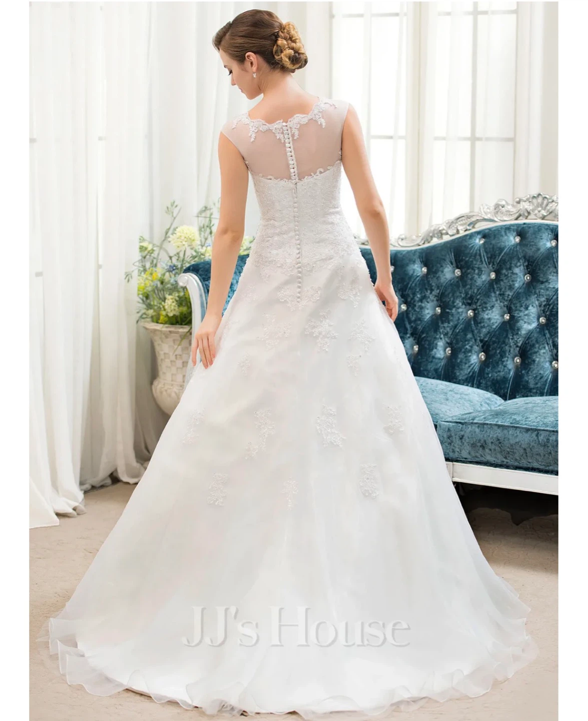 JJ's House Wedding Dress - White Lace A-Line Bridal Gown - photo 5