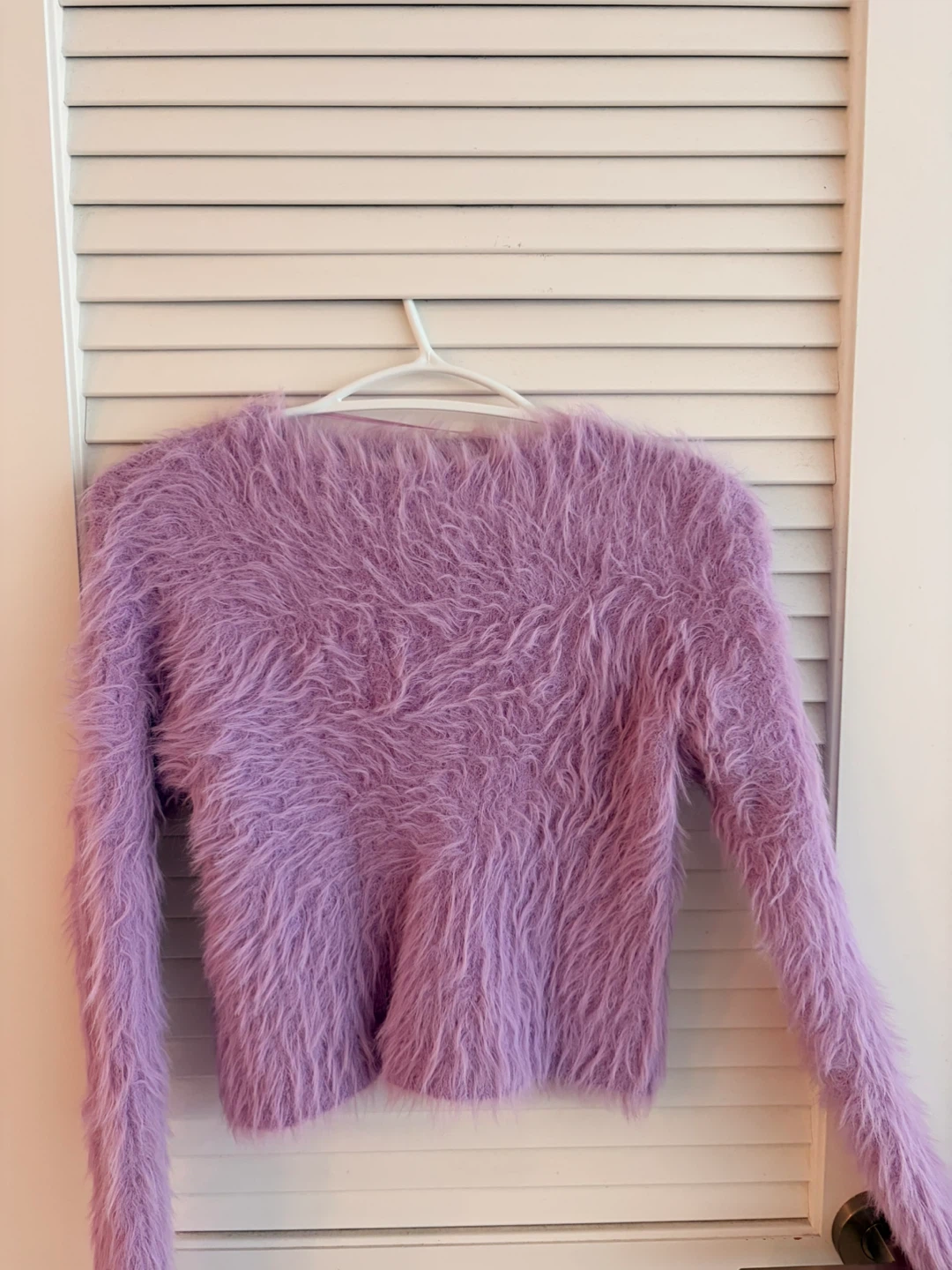 Lavender Fuzzy Long Sleeve Sweater