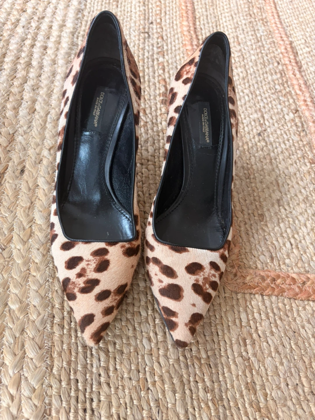 Dolce & Gabbana Leopard Print Calf Hair Pumps Heels