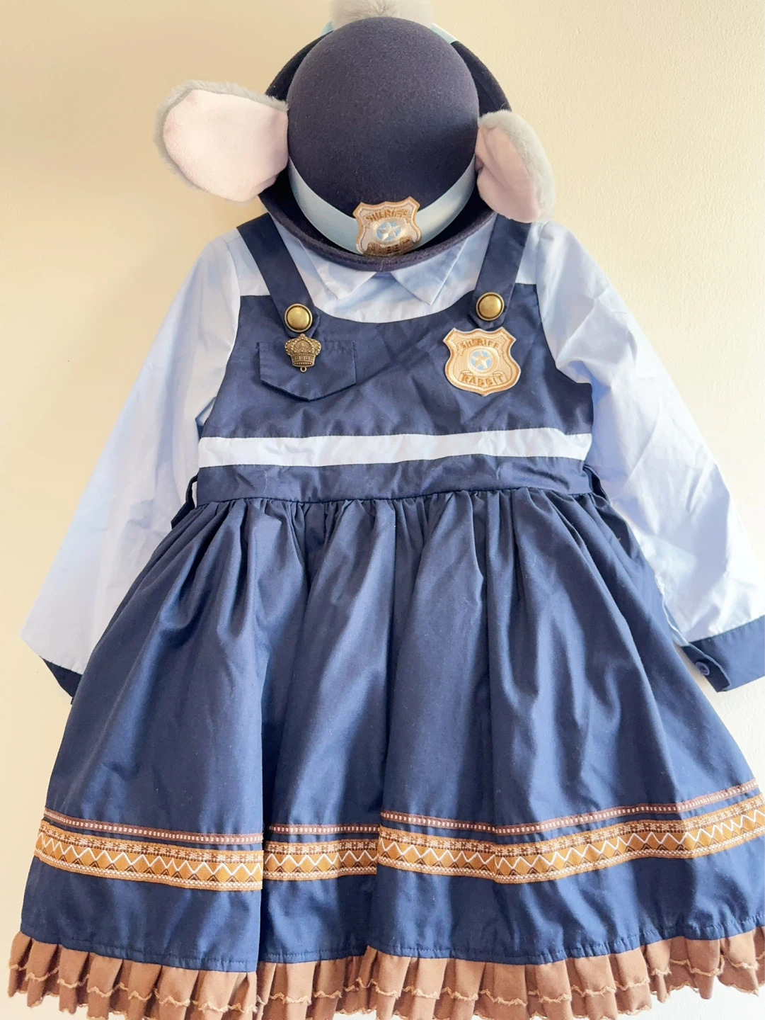 Zootopia Judy Costume Dress and Hat Set Toddler size 5-6T