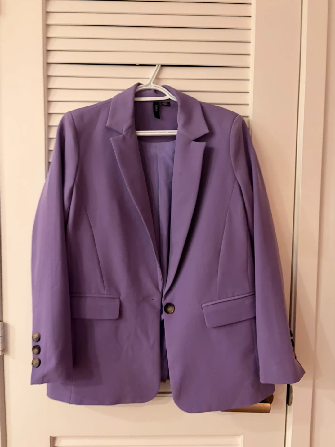 Purple One-Button Blazer