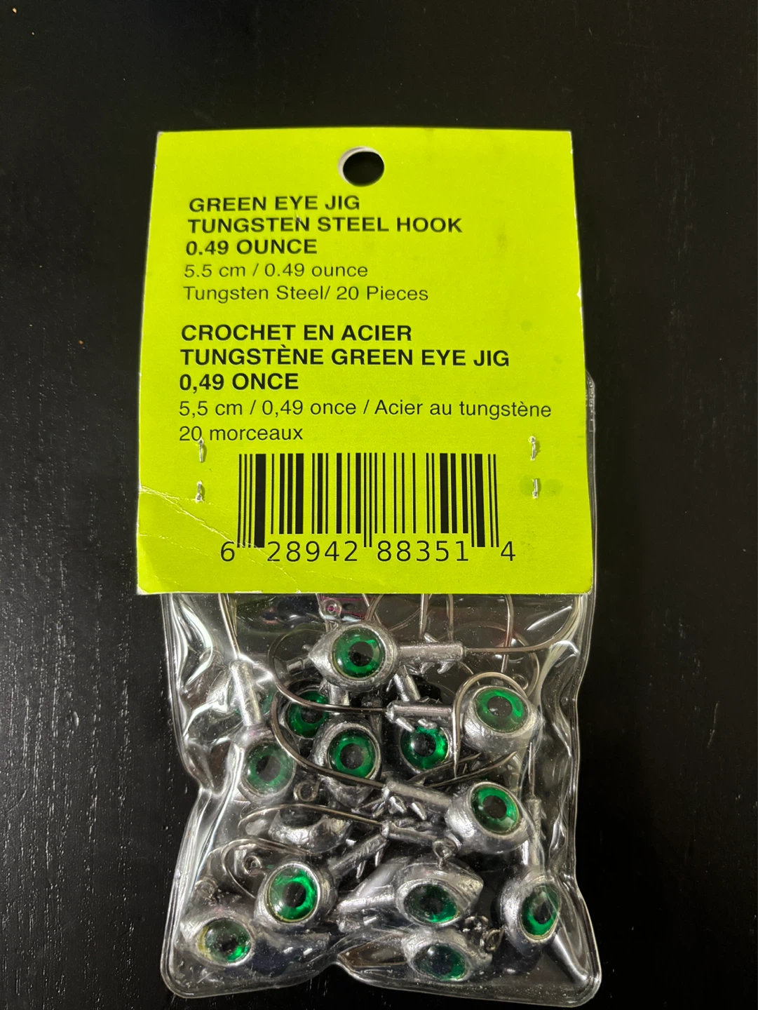 Longcaster Sports Green Eye Jig Tungsten Steel Hooks (3 Packs) - photo 2
