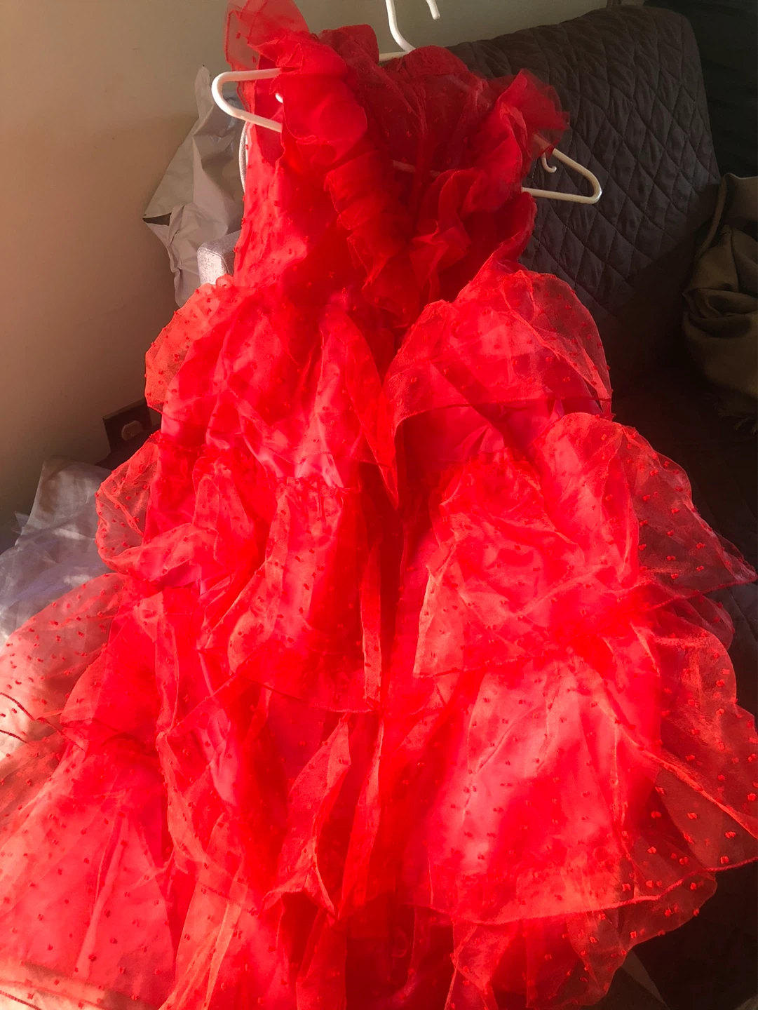 Red Ruffled Tulle Dress size 140