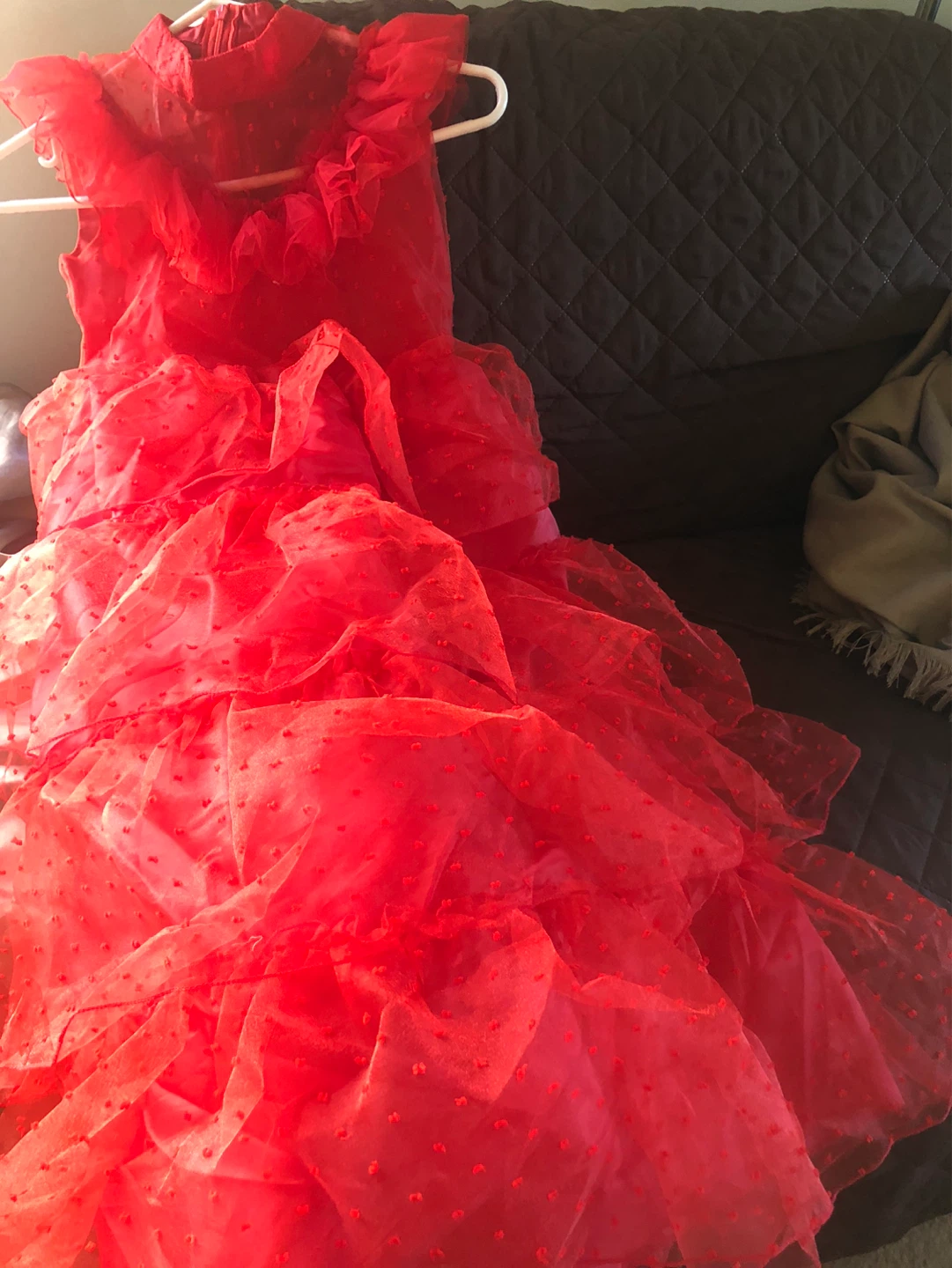 Red Ruffled Tulle Dress size 140 - photo 2