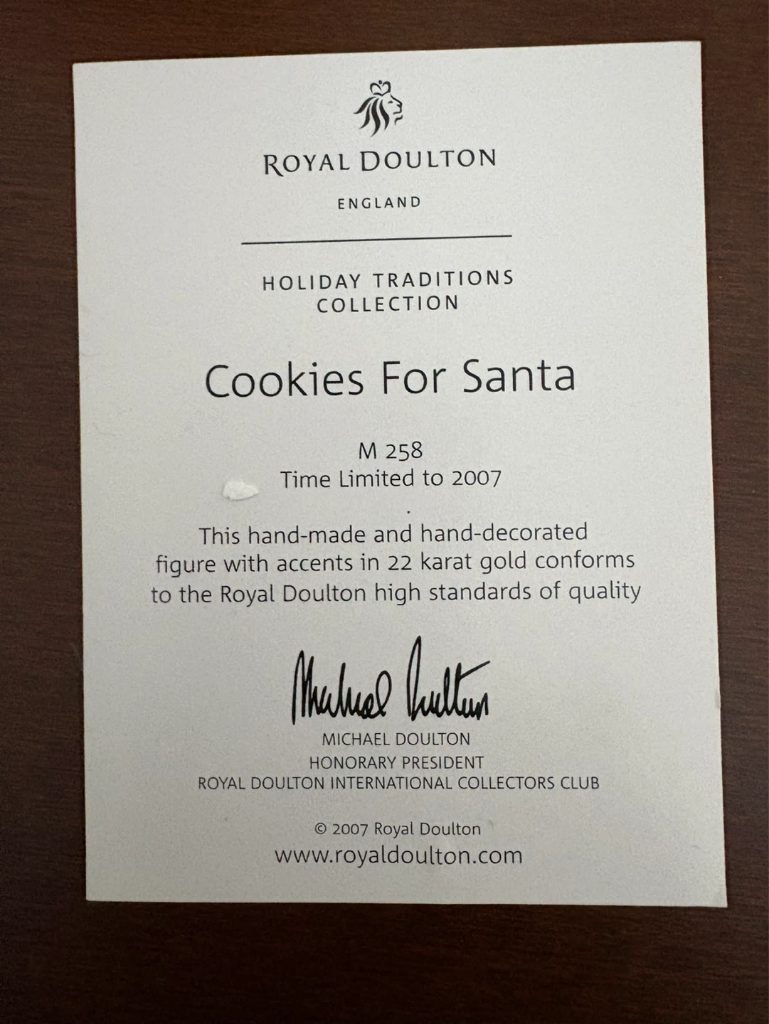 Royal Doulton Cookies For Santa M 258 Figurine - photo 3
