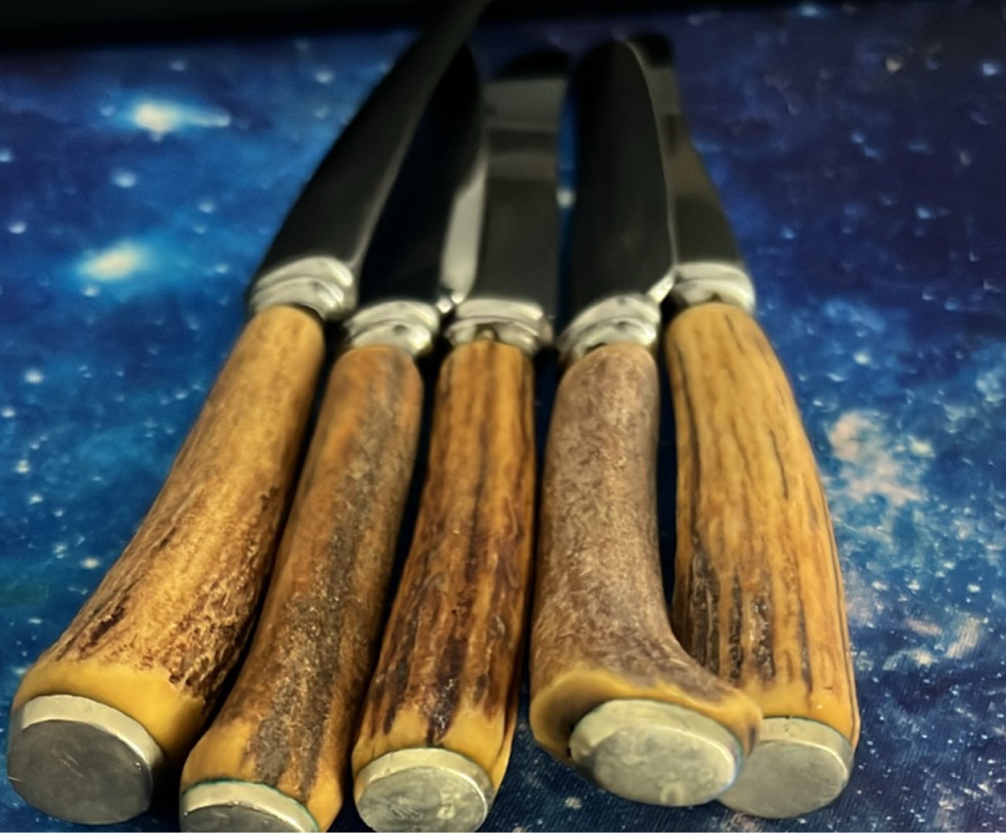 Birks Stainless Steel Steak Knives - Antler Handles - Set of 5 - photo 2