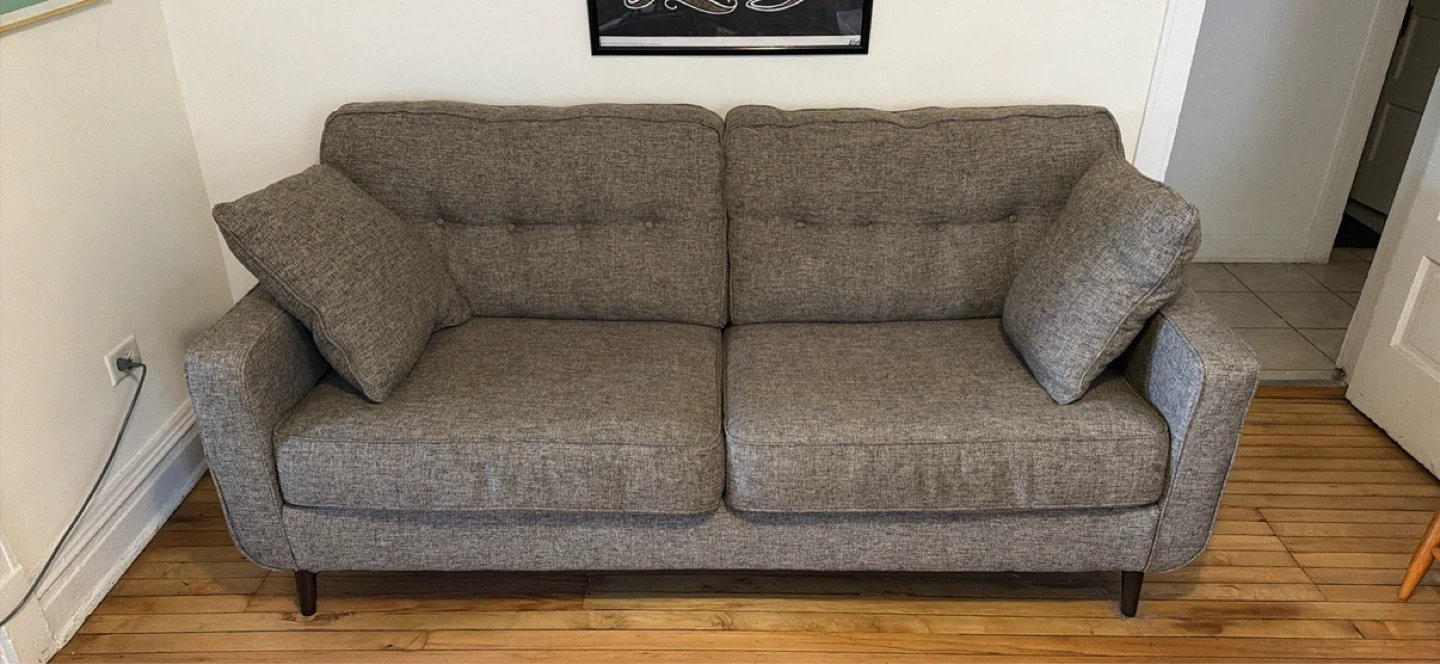 Gray Sofa with Accent Pillows