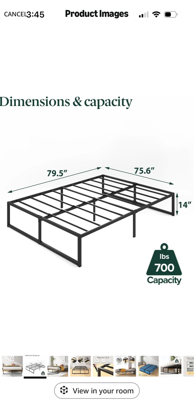 Metal Platform Bed Frame- King size - photo 2