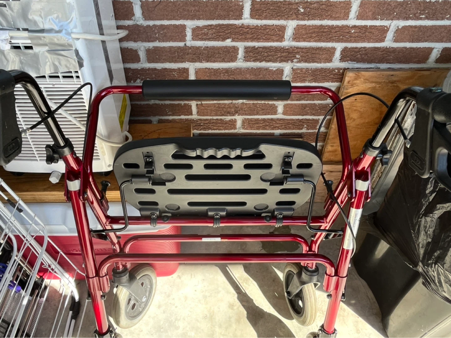 Red Rollator Walker with Seat that fold - photo 2