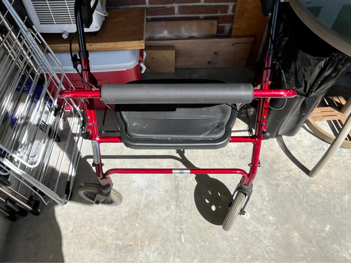 Red Rollator Walker with Seat that fold - photo 4